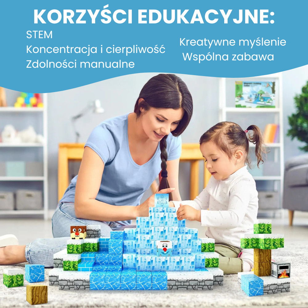 MagnaCraft™ STEM Klocki Magnetyczne - Kraina Lodu
