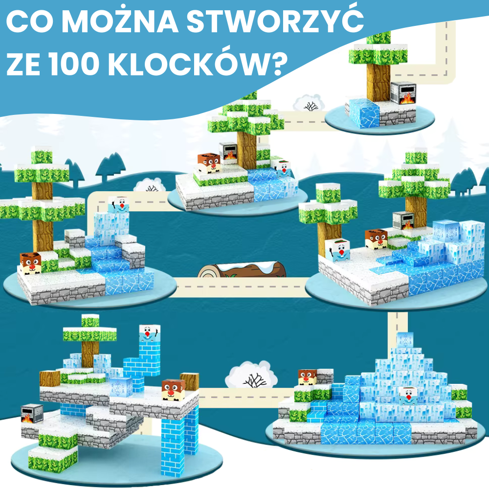 MagnaCraft™ STEM Klocki Magnetyczne - Kraina Lodu