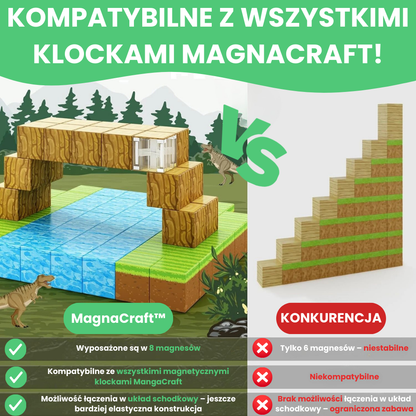 MagnaCraft™ STEM Klocki Magnetyczne - Podwójna Przygoda (200szt.)