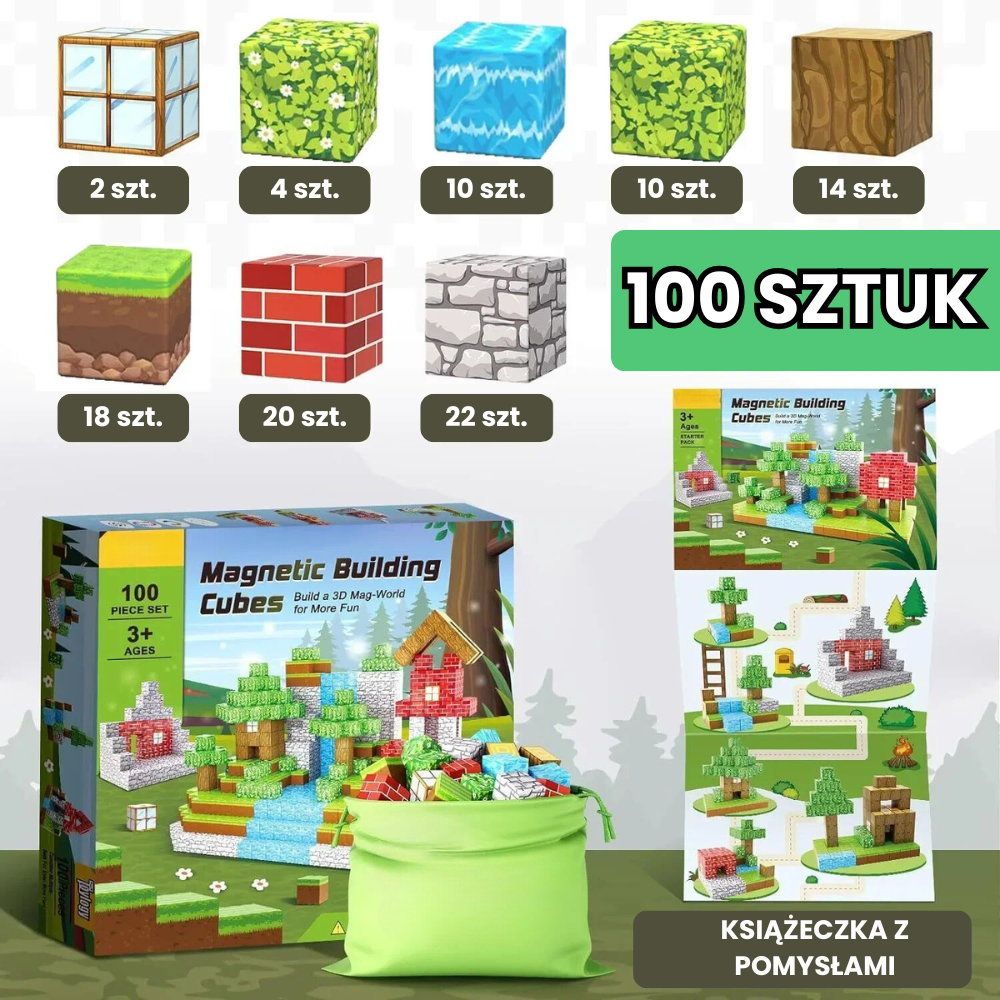 MagnaCraft™ STEM Klocki Magnetyczne - Podwójna Przygoda (200szt.)